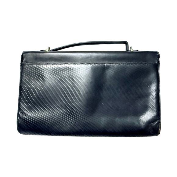 Vintage Mark Cross Black Leather Briefcase – Made in Italy - Picture 2 of 12